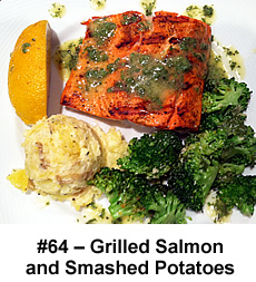 Grilled Salmon & Smashed Potatoes